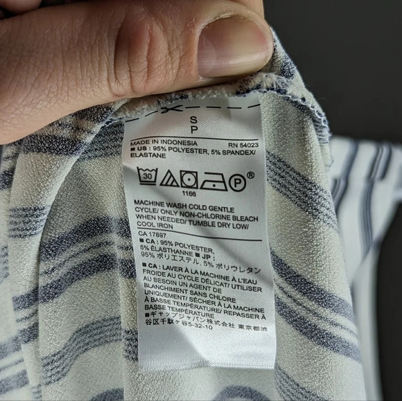 Banana Republic‎ Women's Striped Fit & Flare Asymmetrical Midi Sleeveless Dress - Picture 6 of 6